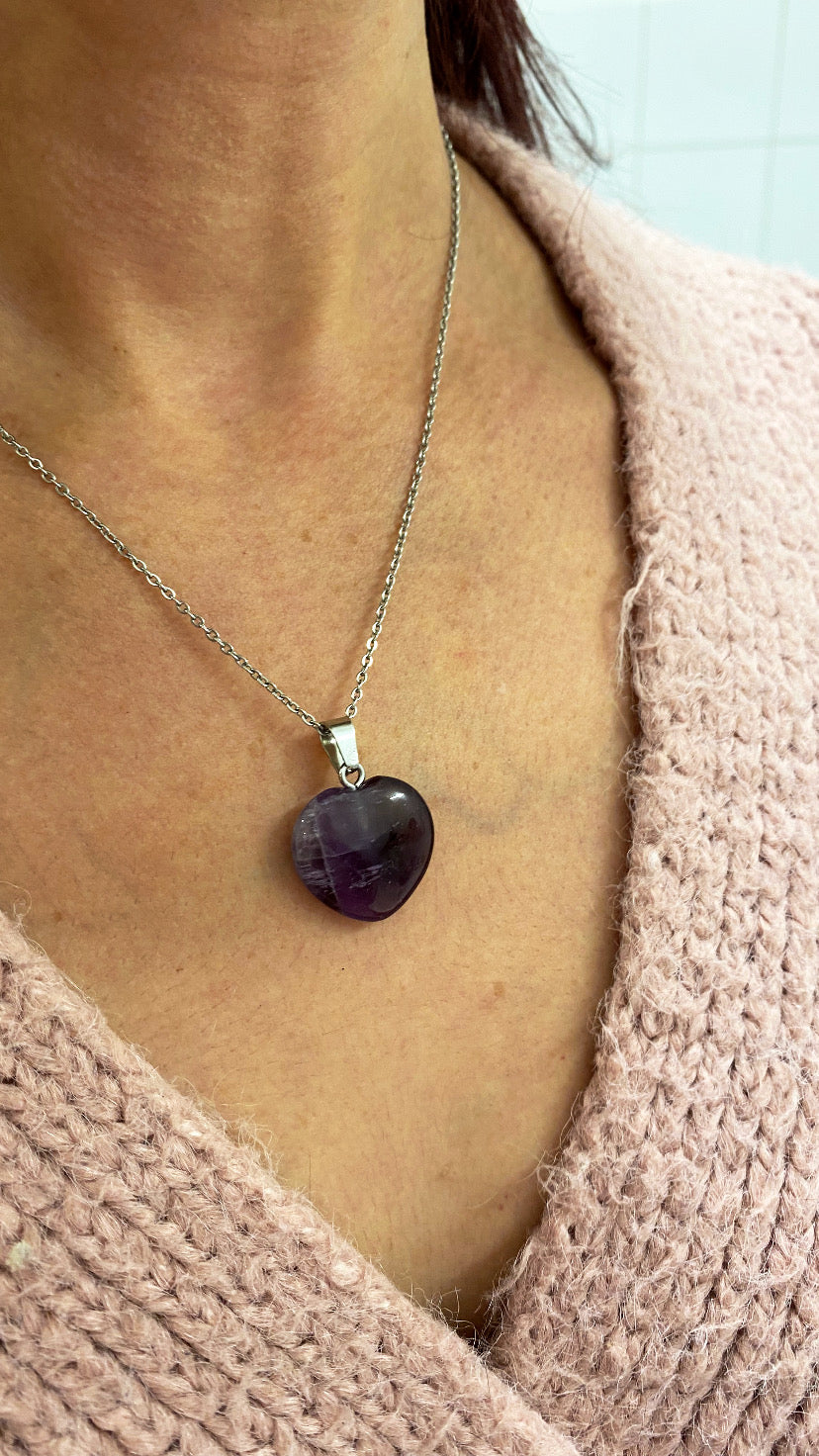 Pendentif coeur Améthyste