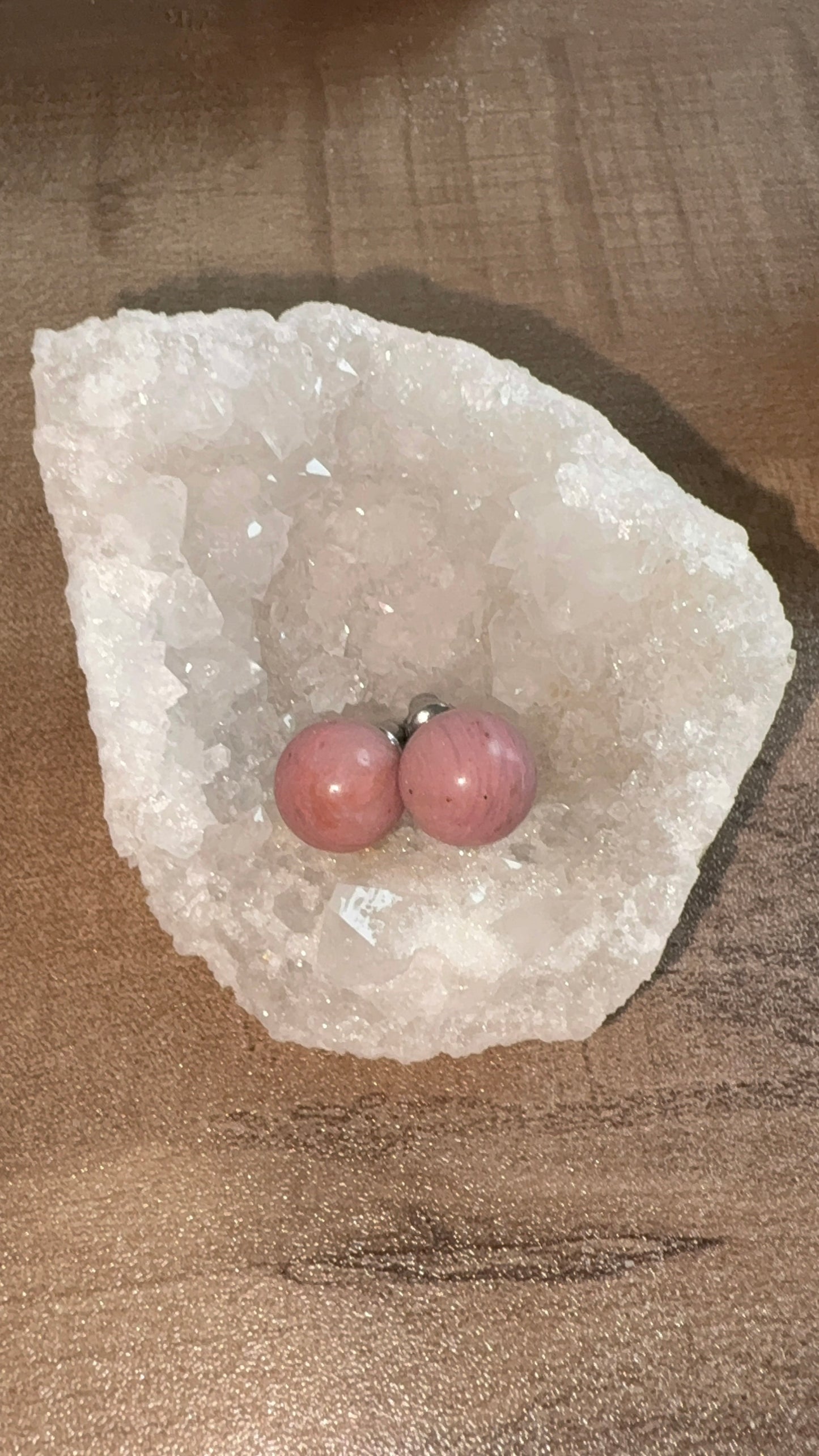 Boucle d'oreille Rhodonite