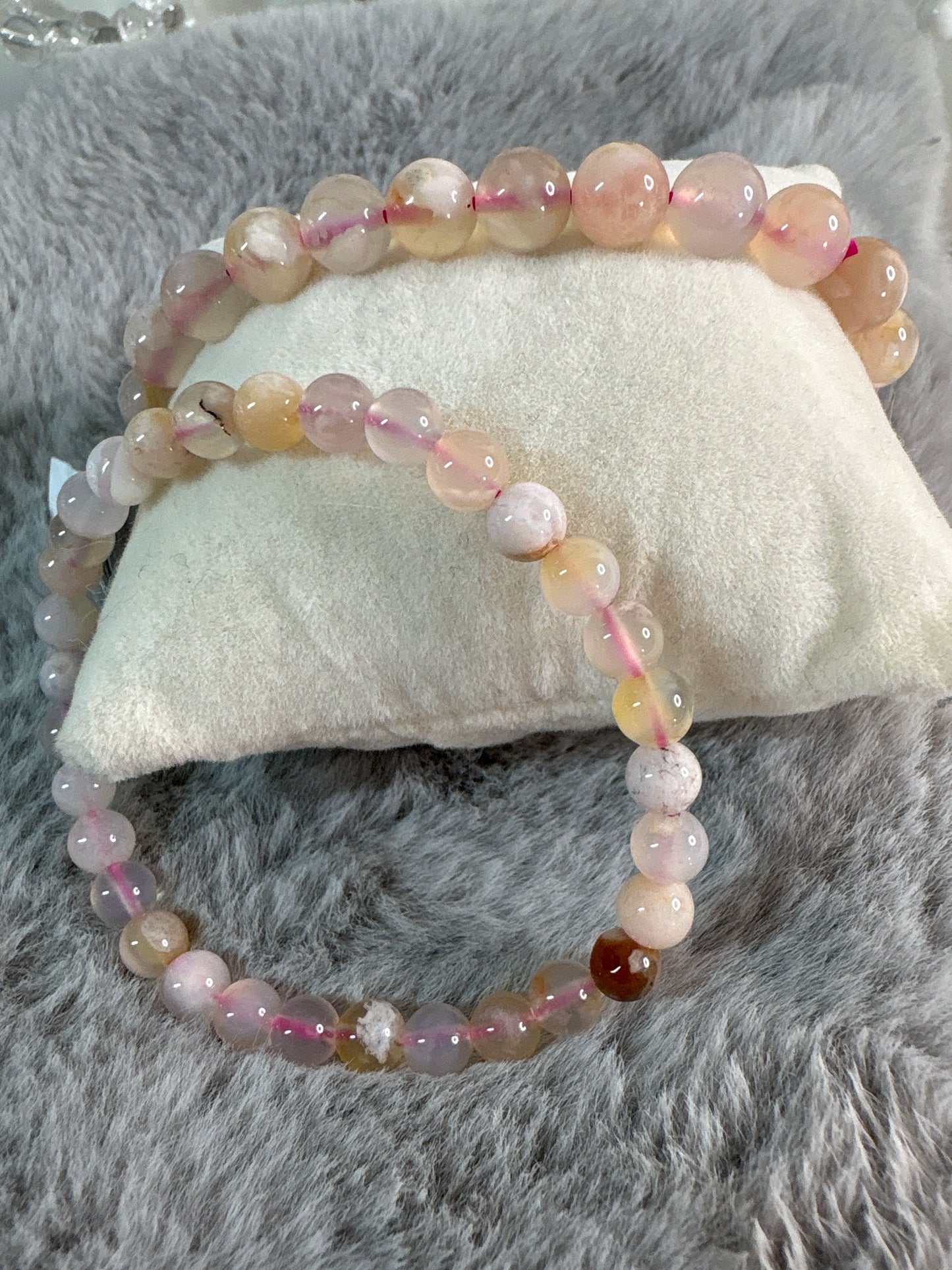 Bracelet agate fleur de cerisier