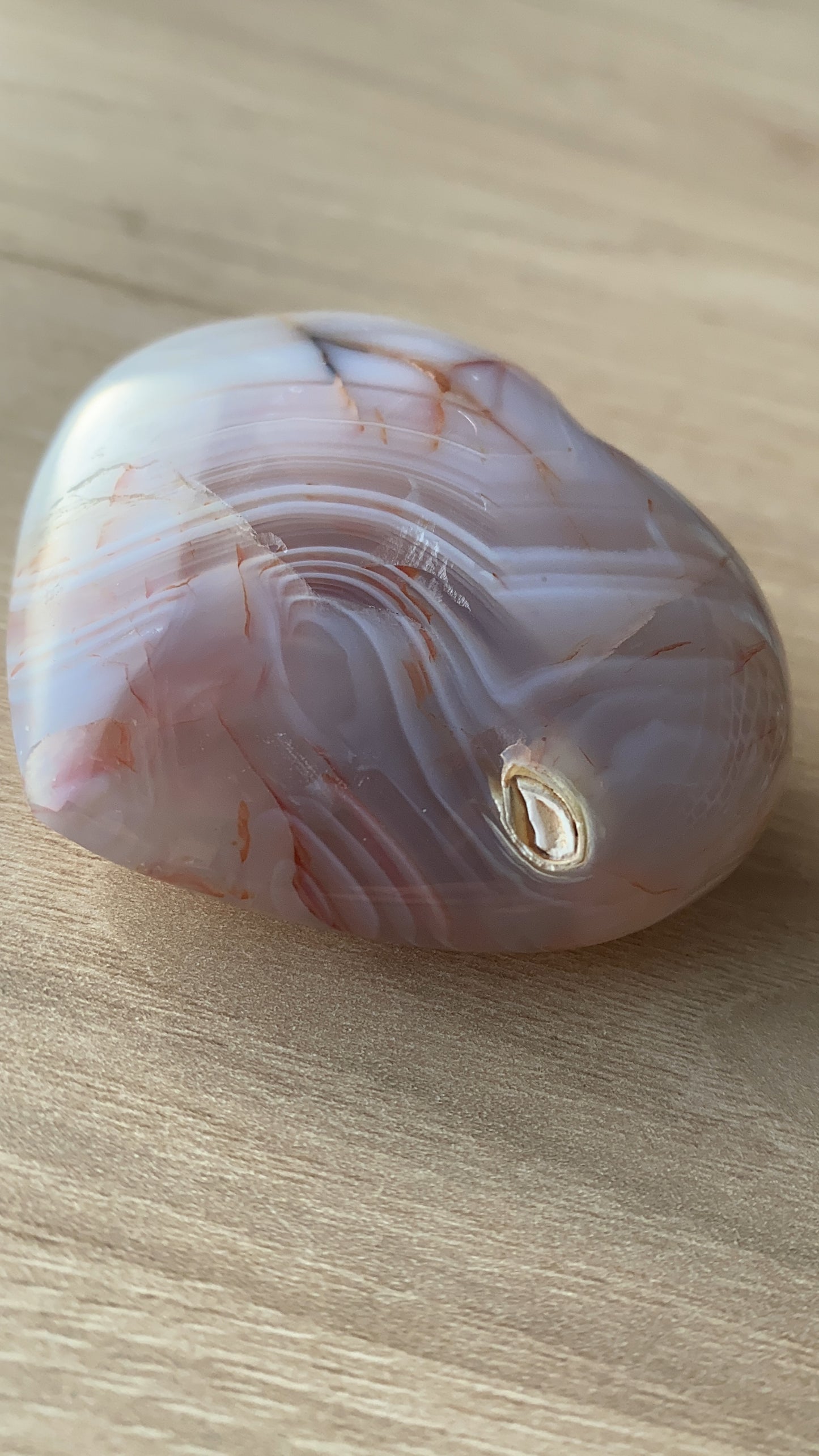 Galet Coeur Agate Bandée A 60 à 70mm