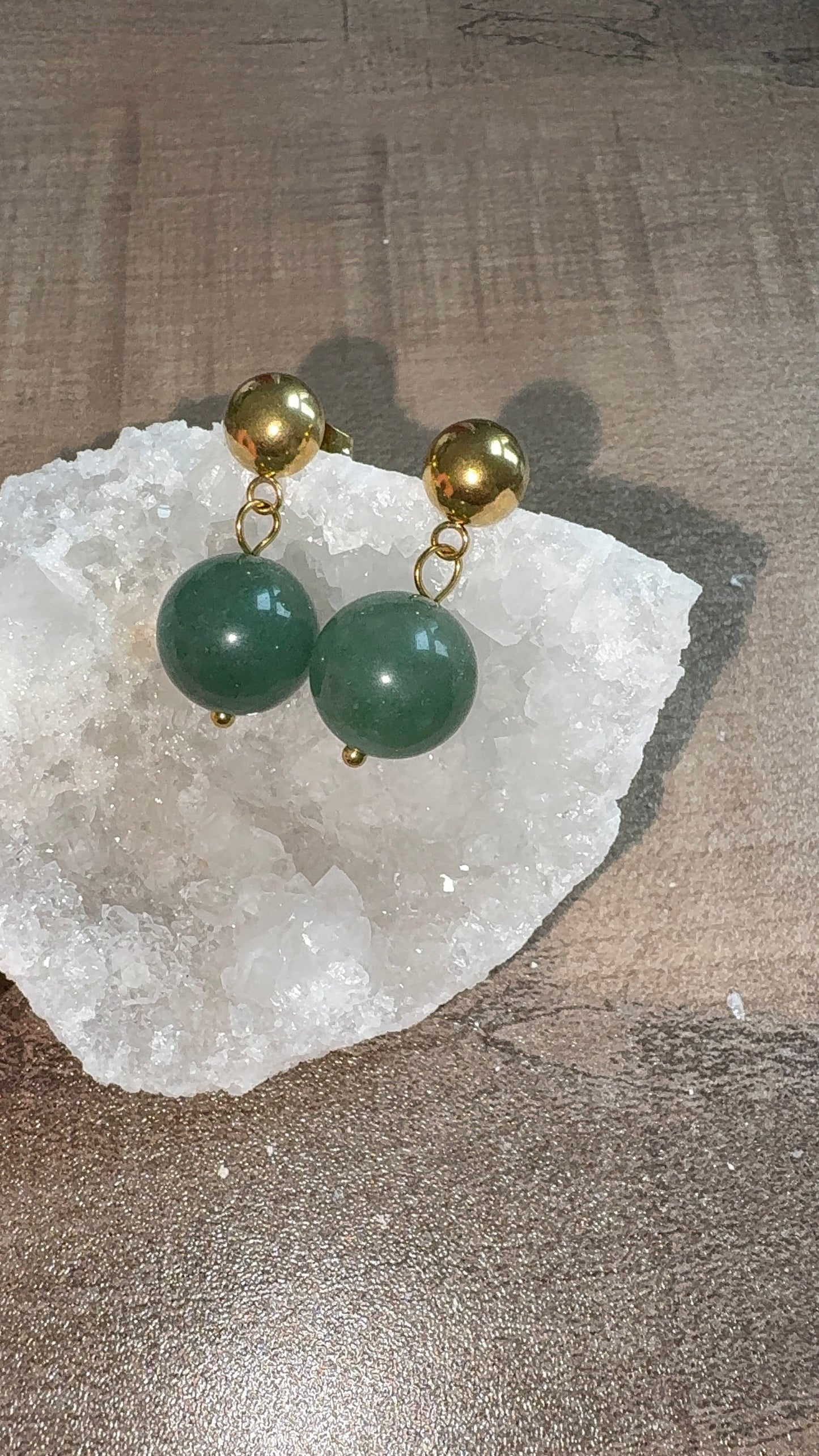 Boucle d'oreille Aventurine verte