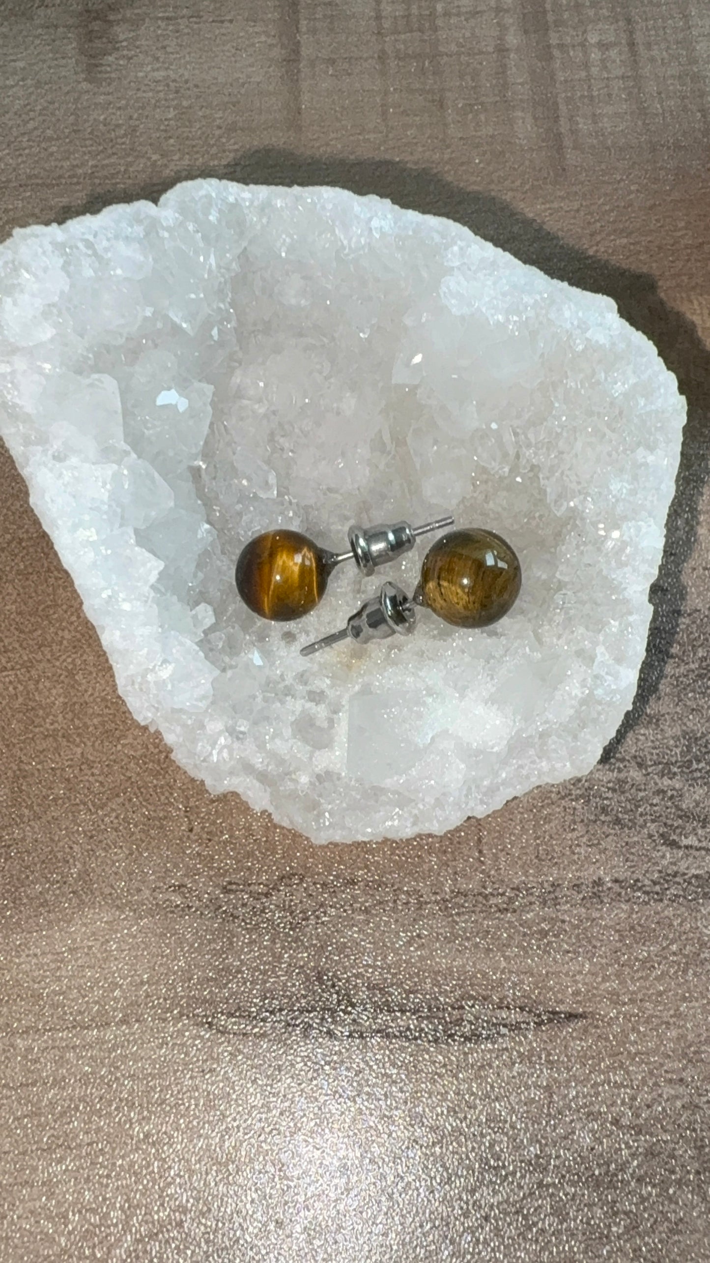 Boucle d'oreille oeil de tigre
