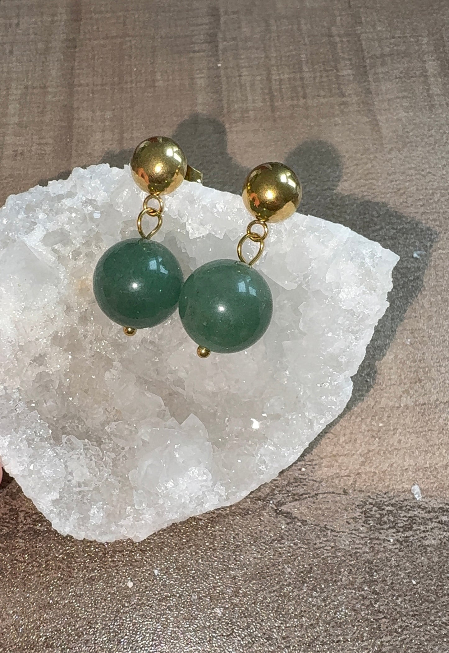 Boucle d'oreille Aventurine verte