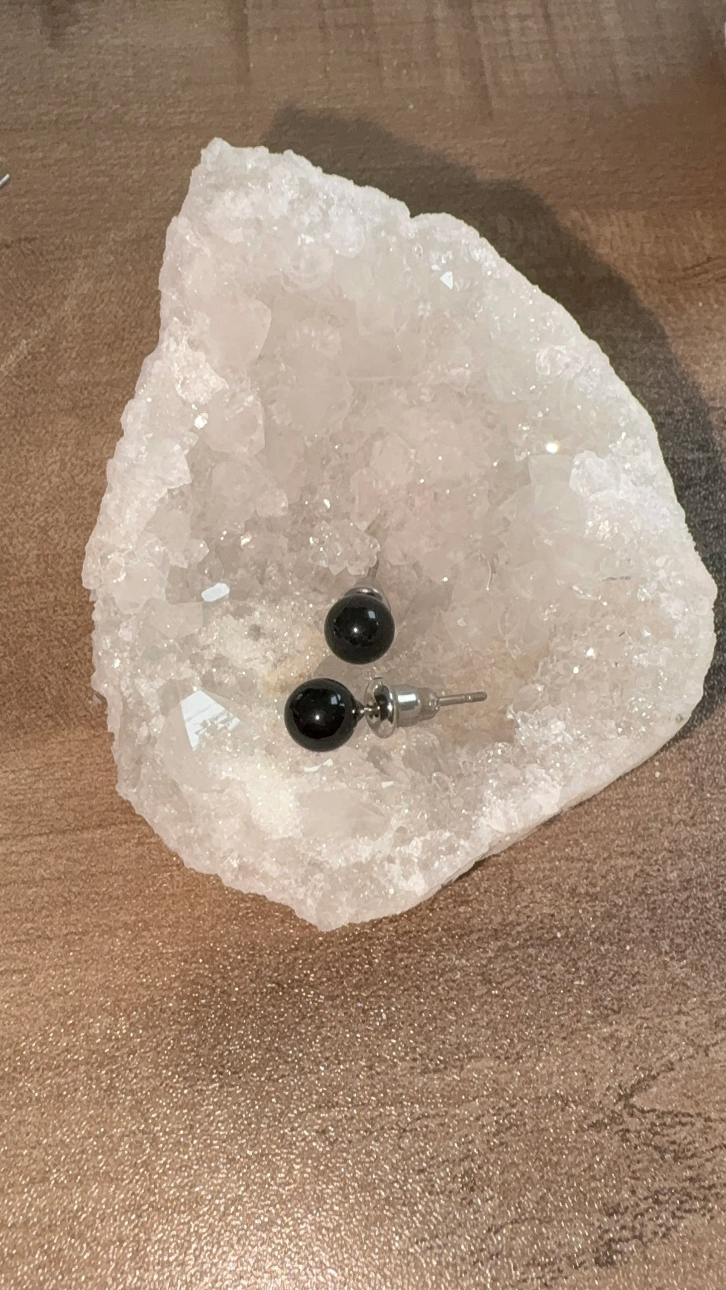 Boucle d'oreille Obsidienne noire