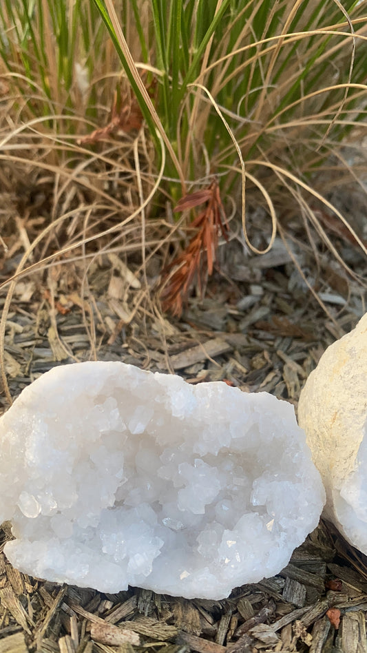 Géodes cristal de roche Demi geode