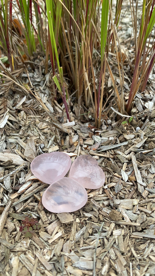 Galet Coeur 25 à 35mm Quartz Rose