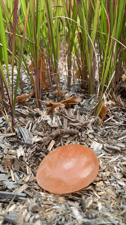 Galet Selenite Orange 45 à 55mm