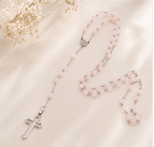 Chapelet Quartz rose
