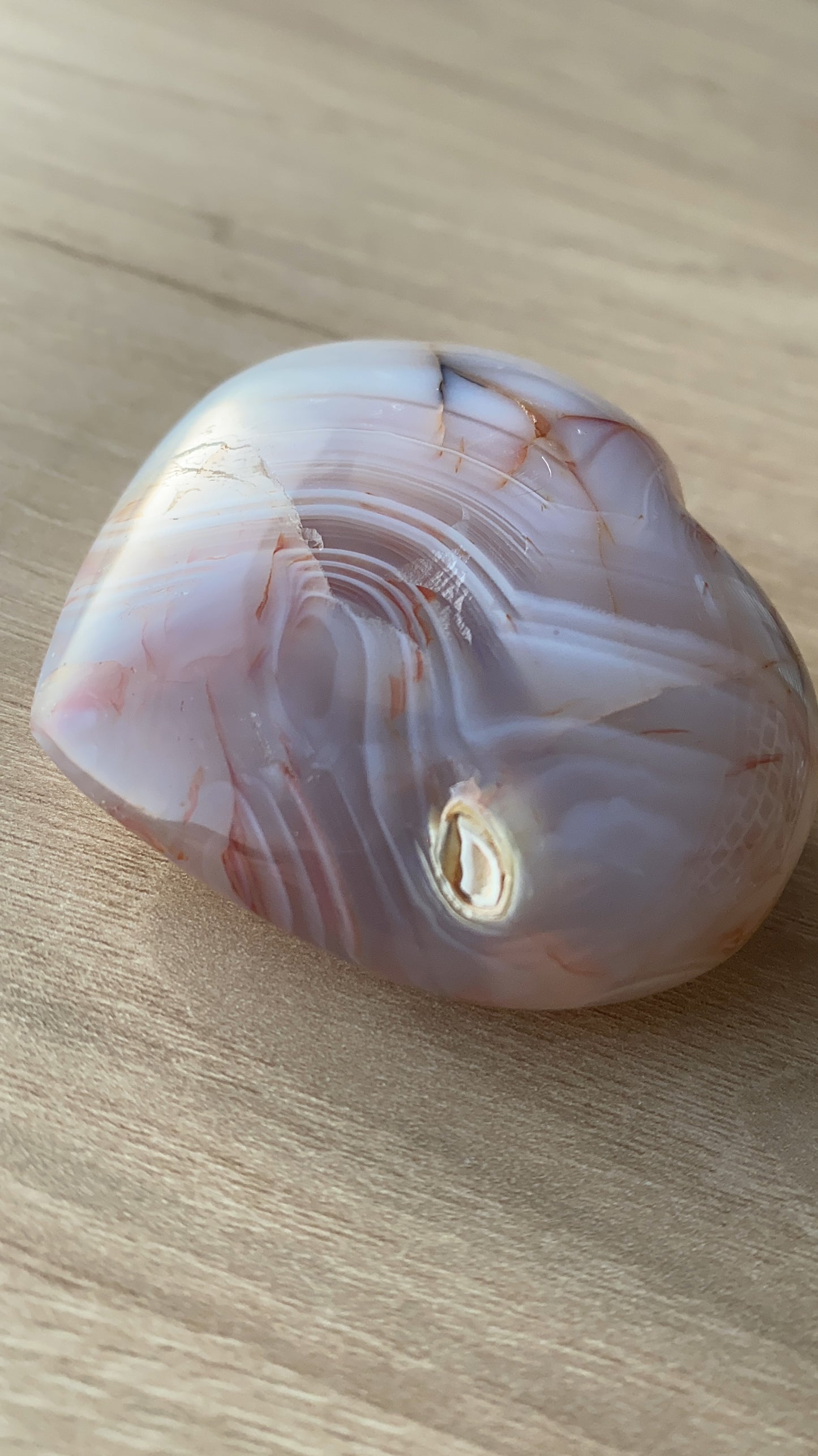 Galet Coeur Agate Bandée A 60 à 70mm