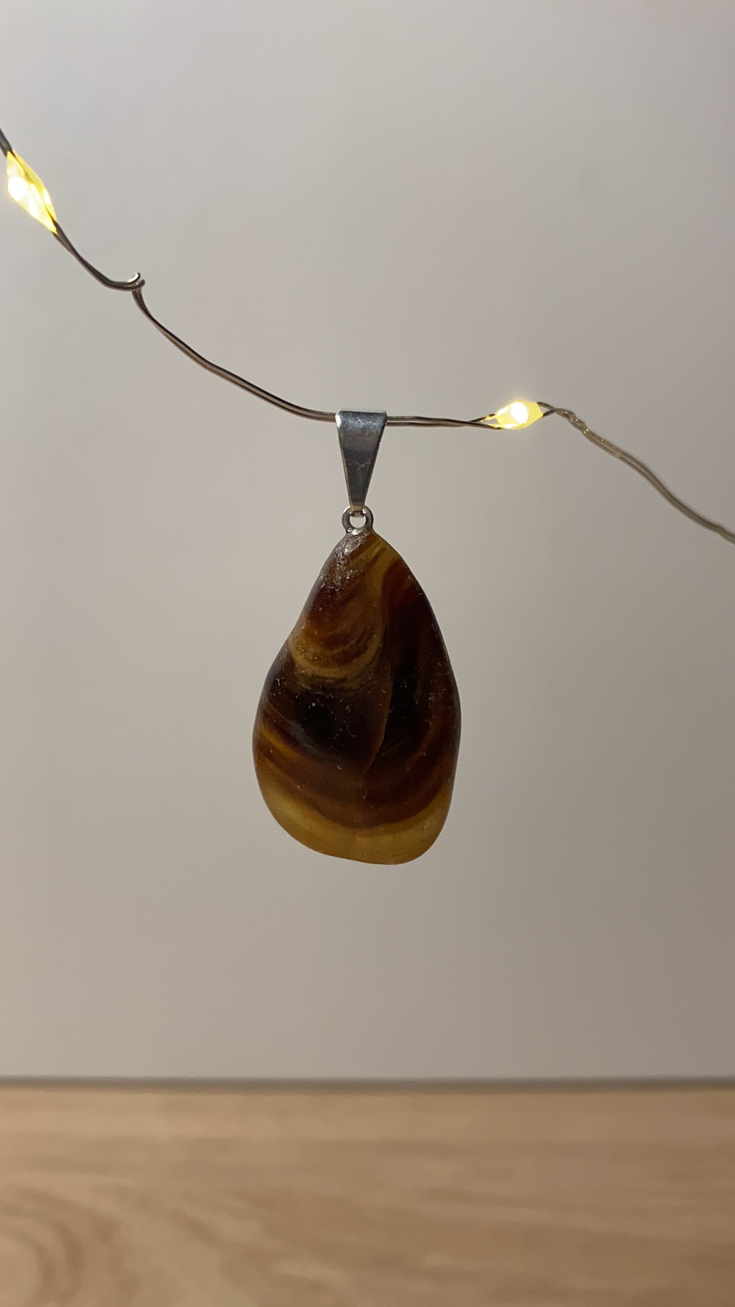 Pendentif Pierre Roulée Fluorine Jaune B